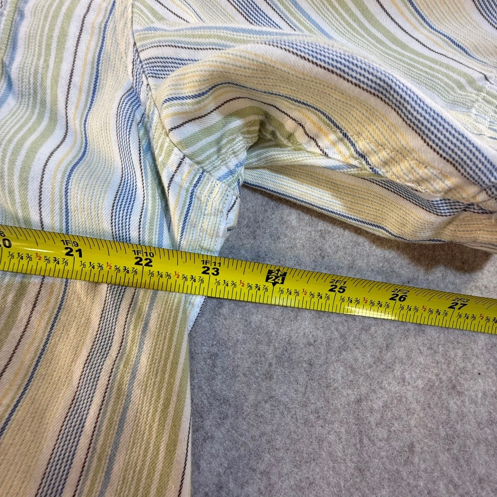 Eddie Bauer Mens Large Relaxed Fit Short Sleeve Striped Cotton Button Down Shirt - Picture 7 of 7